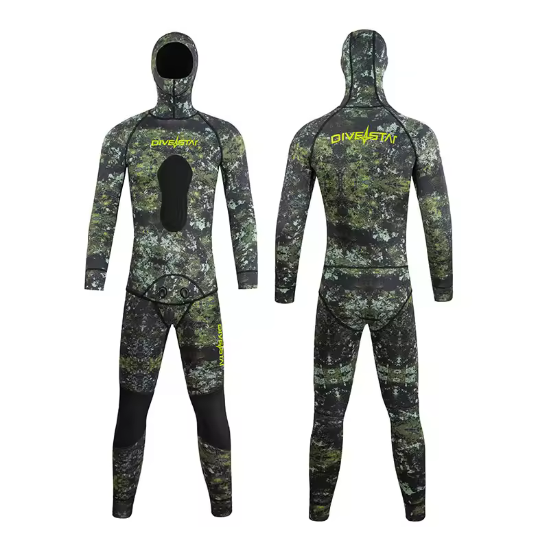 3mm neoprene camouflage hooded spearfishing wetsuit